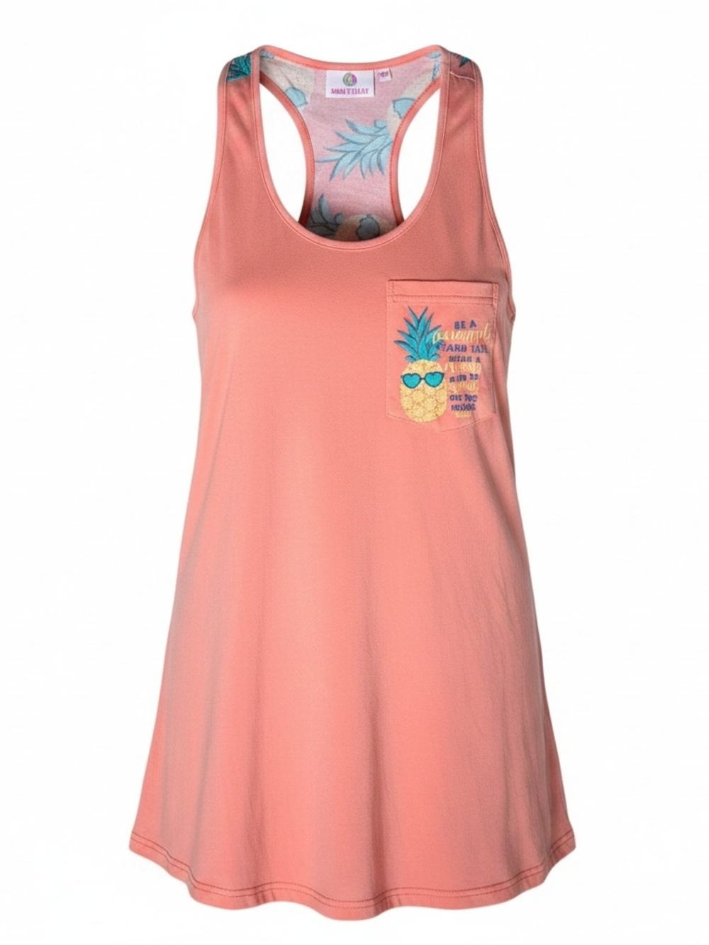Marley Lilly Pineapple Tank Top Women’s Small Pink Racerback Graphic Tee